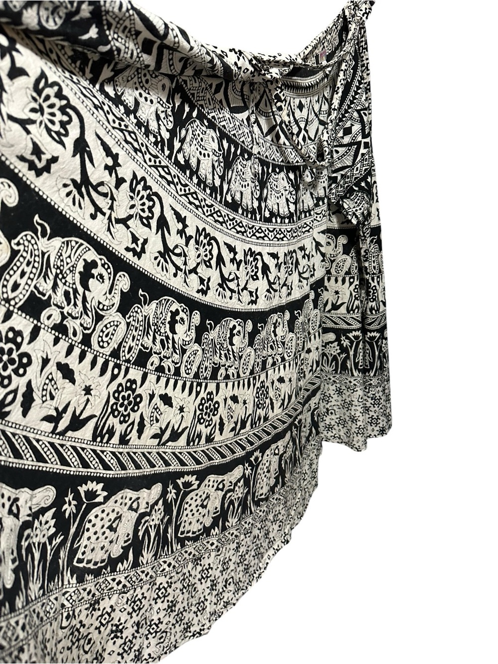 FUNKY PEOPLE Maxi Wrap Skirt Bohemian Black & Cream Size OS - Picture 5 of 10